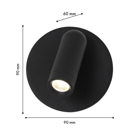 Favourite 4497-1W, настенный светильник, D60xW90xH90, LEDx3W, 200LM, 4000K, included, switch, изображение 2