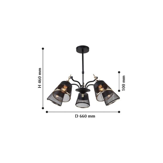 F-Promo 2197-5U, люстра, D660xH340/460, 5xE14x40W, excluded, изображение 2