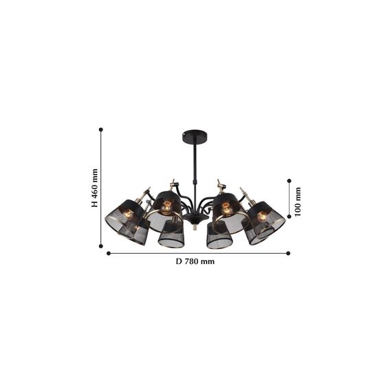 F-Promo 2197-8U, люстра, D780xH340/460, 8xE14x40W, excluded, изображение 2