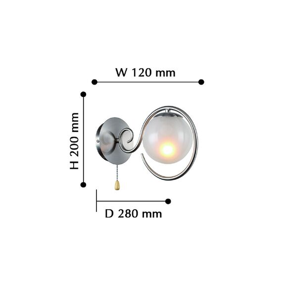 F-Promo 2349-1W, настенный светильник, D280xW120xH200, 1xE14x40W, excluded, switch, изображение 3