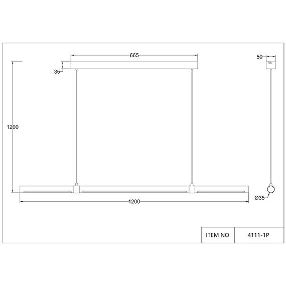 Favourite 4111-1P, подвесная люстра, L1200xW35xH100/1200, LEDx35W, 2300LM, 4000K, included, изображение 5
