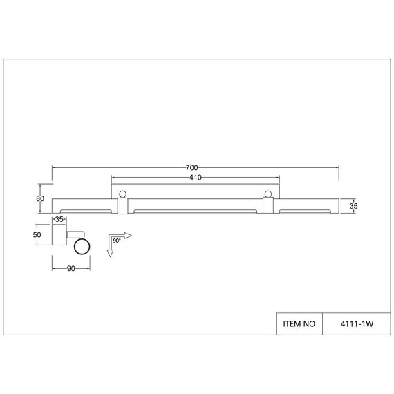 Favourite 4111-1W, настенный светильник, D90xW700xH80, LEDx22W, 450LM, 4000K, included, изображение 4