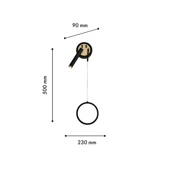 F-Promo 4173-2W, настенный светильник, D90xW230xH500, LEDx10W + 1xLEDx3W, 585LM, 4000K, included, switch, изображение 3