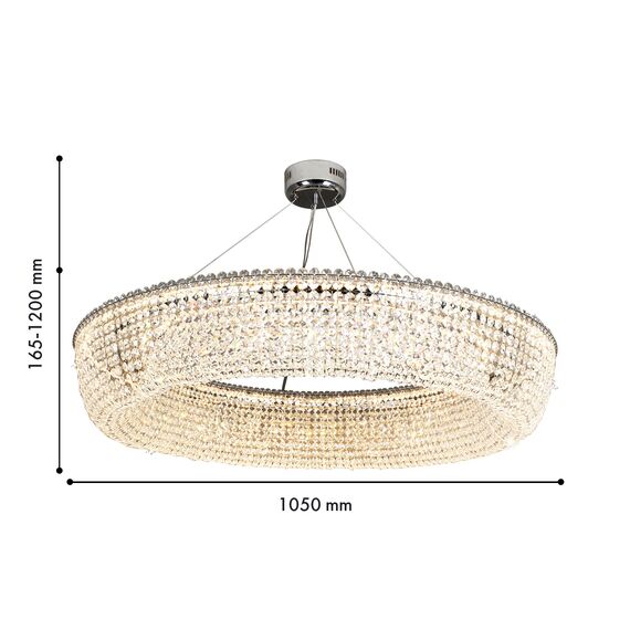 Favourite 4478-10P, подвесная люстра, D1050xH165/1200, LEDx92W, 8300LM, 3000K, included, remote control, изображение 3