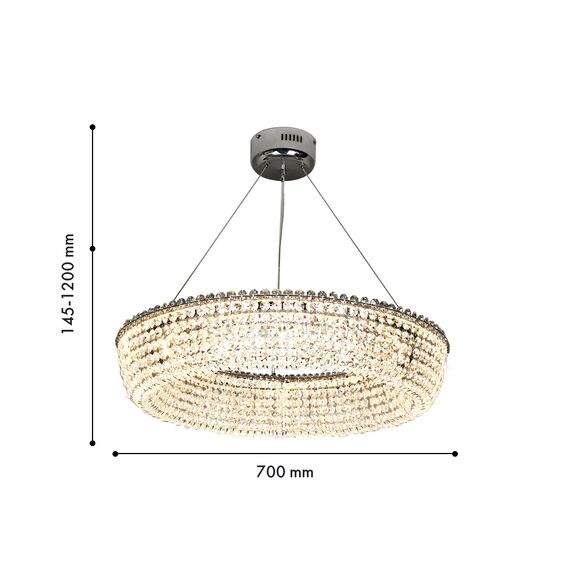 Favourite 4478-7P, подвесная люстра, D700xH145/1200, LEDx60W, 5400LM, 3000K, included, remote control, изображение 3