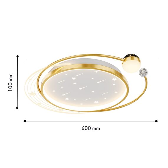F-Promo 4743-5C, потолочный светильник, L500xW600xH100, LEDx34W/68W, 1800/3000LM, 3000/4500/6000K, included, remote control, изображение 3