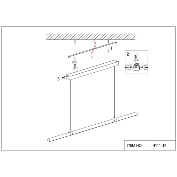 Favourite 4111-1P, подвесная люстра, L1200xW35xH100/1200, LEDx35W, 2300LM, 4000K, included, изображение 6