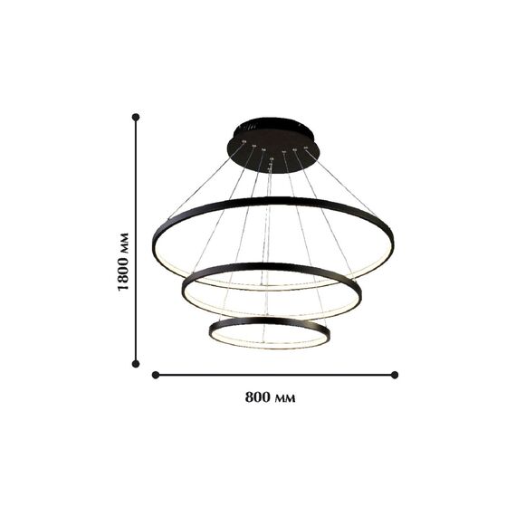 Favourite 1764-18P, подвесная люстра, D400xD600xD800xH600/1800, LEDx95W, 4410LM, 4000K, included, изображение 2