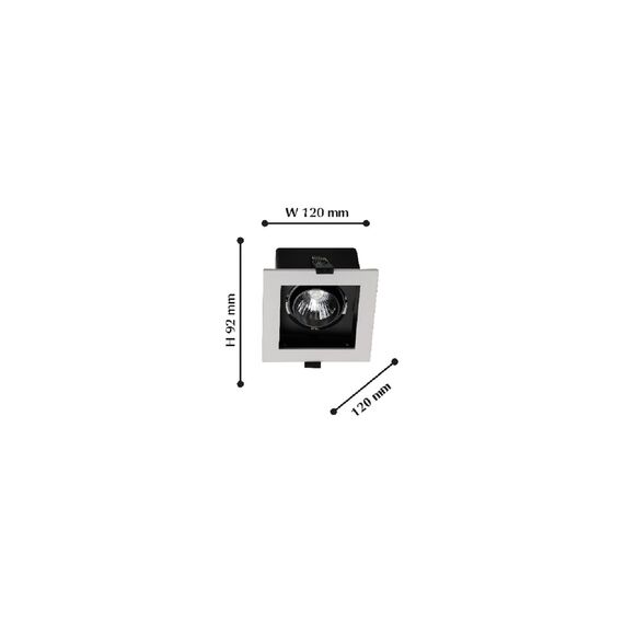 Favourite 1988-1C, врезной светильник, L120xW120xH92, cutout:L100xW100, LEDx10W, BEAM ANGLE:24°, 350° ROTATION, 800LM, 4000K, included, изображение 2