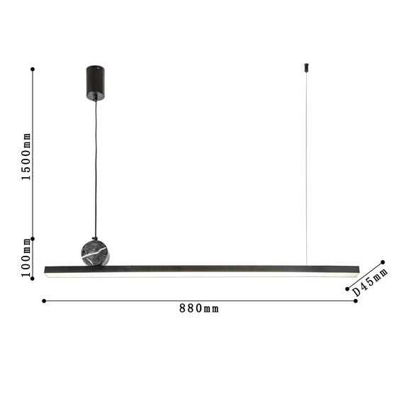 F-Promo 4060-1P, подвесная люстра, L880xW45xH100/1600, LEDx35W, 2800LM, 4000K, included, изображение 3