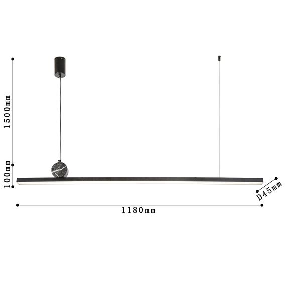 F-Promo 4060-2P, подвесная люстра, L1180xW45xH100/1600, LEDx47W, 3760LM, 4000K, included, изображение 3