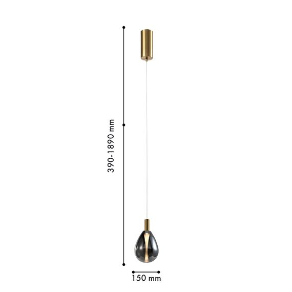 Favourite 4255-1P, подвес, D150xH390/1890, LEDx4.3W, 520LM, 4000K, included, изображение 2