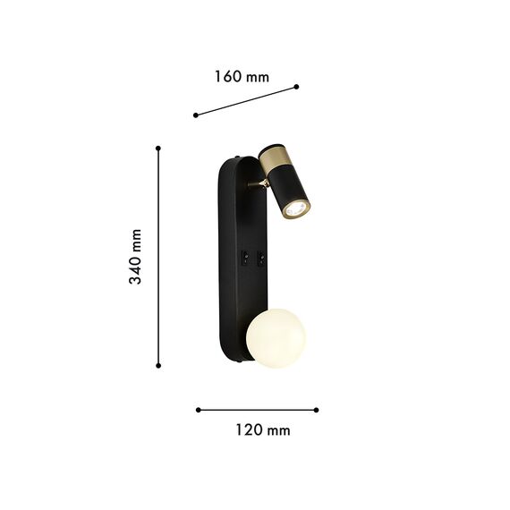 F-Promo 4171-2W, настенный светильник, D160xW120xH340, 1xG9LEDx10W, excluded + LEDx3W, 135LM, 4000K, included, switch, изображение 3