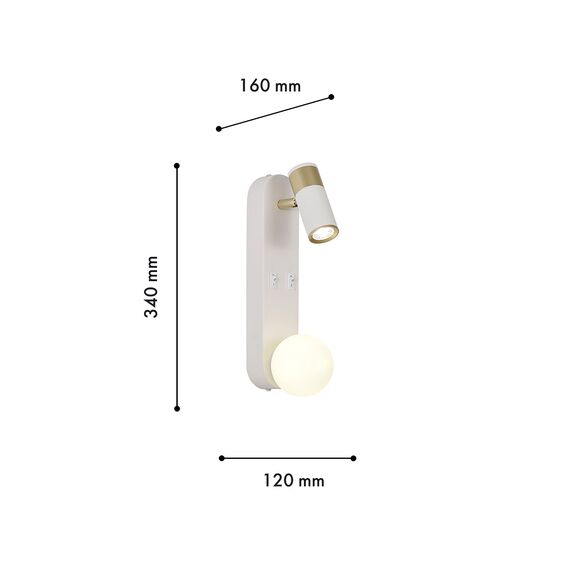 F-Promo 4172-2W, настенный светильник, D160xW120xH340, 1xG9LEDx10W, excluded + LEDx3W, 157LM, 4000K, included, switch, изображение 3