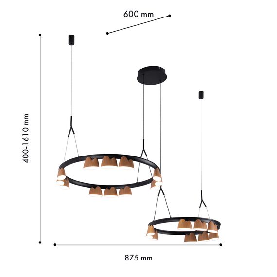 Favourite 4266-21P, подвесная люстра, L875xW600xH400/1610, LEDx95W, 4085LM, 4000K, included, изображение 3