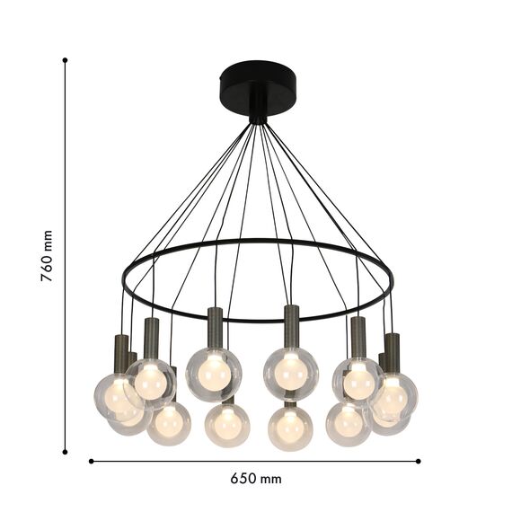 Favourite 4378-12P, подвесная люстра, D650xH760, 12xLEDx3.5W, 2795LM, 4000K, CRI>90, included, изображение 3
