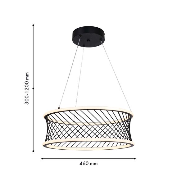 F-Promo 4436-2P, подвесная люстра, D460xH300/1200, LEDx40W, 4300LM, 3000-6000K, included, remote control, изображение 3