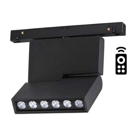 NOVOTECH 358628 SHINO NT21 065 черный Трековый низковольтный Светильник диммируемый с ДУ, со сменой цв.температуры IP20 LED 3000~6500К 12W 48V FLUM