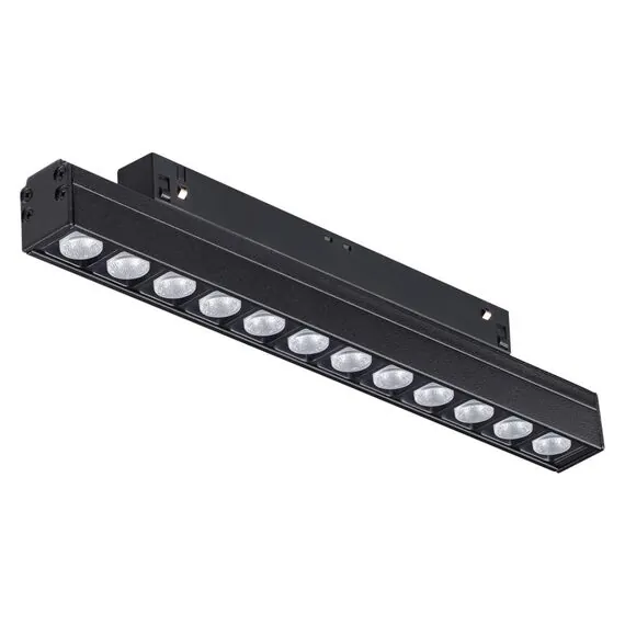 NOVOTECH 358418 SHINO NT20 077 черн Трековый светильник для низков. шинопровода IP20 LED 4000K 12W 48V FLUM