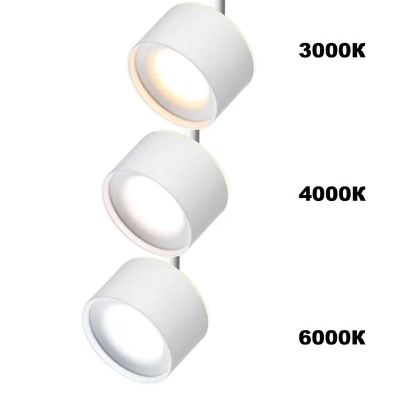 NOVOTECH 358979 SHINO NT22 071 белый Трековый светильник для низковольного шинопровода с переключ. цв. температуры IP20 LED 3000К\4000К\6000К 12W вниз + 3W вве, изображение 5