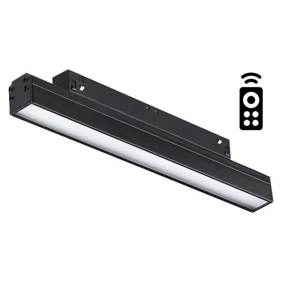 NOVOTECH 358614 SHINO NT21 064 черный Трековый низковольтный Светильник диммируемый с ДУ, со сменой цв.температуры IP20 LED 3000~6500К 12W 48V FLUM