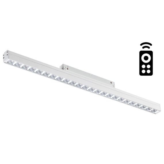 NOVOTECH 358623 SHINO NT21 064 белый Трековый низковольтный Светильник диммируемый с ДУ, со сменой цв.температуры IP20 LED 3000~6500К 24W 48V FLUM