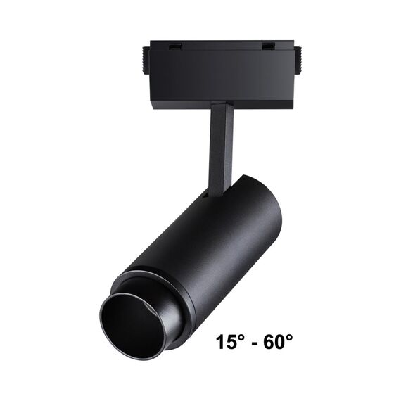 NOVOTECH 358528 SHINO NT21 083 черный Трековый светильник для низковольного шинопровода IP20 LED 4000K 15W 48V KIT