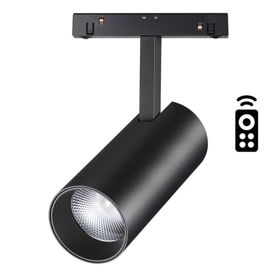 NOVOTECH 358632 SHINO NT21 067 черный Трековый низковольтный Светильник диммируемый с ДУ, со сменой цв.температуры IP20 LED 3000~6500К 20W 48V FLUM