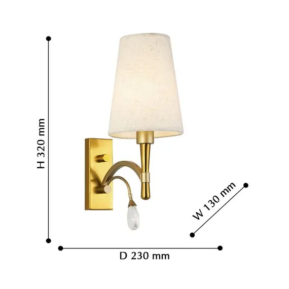 Favourite 2703-1W, настенный светильник, D230xW130xH320, 1xE14x40W, excluded, dimmer, изображение 3