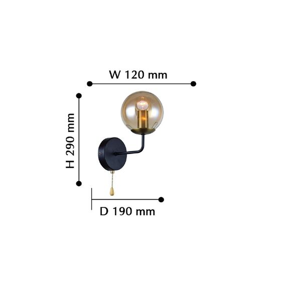 F-Promo 2344-1W, настенный светильник, D190xW120xH290, 1xE14x40W, excluded, switch, изображение 3