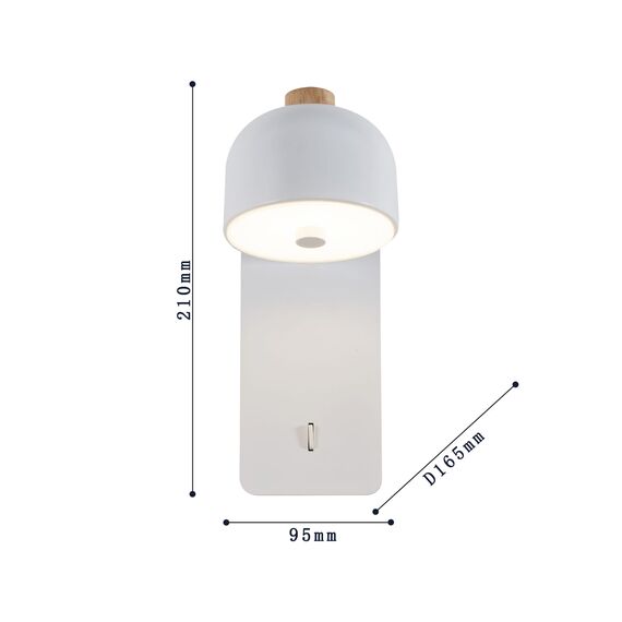 Favourite 2834-1W, настенный светильник, D165xW95xH210, LEDx5W, 400LM, 3000K, included, switch, изображение 3