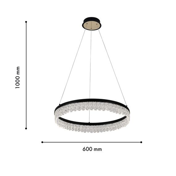 F-Promo 4187-1P, подвесная люстра, D600xH130/1000, LEDx68W, 3060LM, 3000-6000K, included, remote control, изображение 3