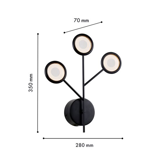 F-Promo 4252-3W, настенный светильник, D70xW280xH350, 3xLEDx3W, 765LM, 4000K, included, изображение 3