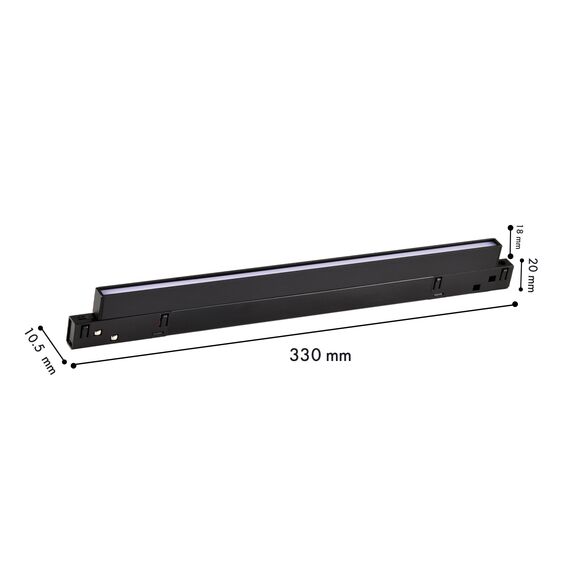 Favourite 4578-1U, трековый светильник, L330xW10.5xH18, LEDx8W, 48V, 270LM, 2700-5700K, CRI>90, beam angle:100, included, изображение 3