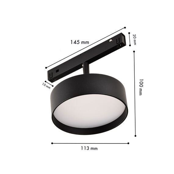 Favourite 4583-1U, трековый светильник, D113xL145xH100, LEDx12W, 48V, 750LM, 2700-5700K, CRI>90, beam angle:100, included, изображение 3