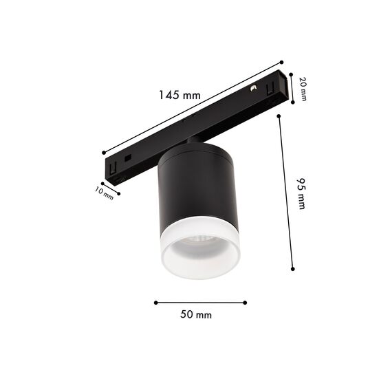 Favourite 4585-1U, трековый светильник, D50xL145xH95, LEDx6W, 48V, 350LM, 2700-5700K, CRI>90, beam angle:24, included, изображение 3
