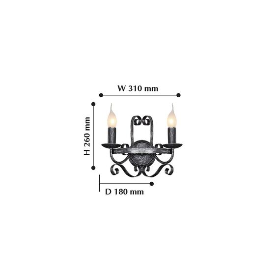 F-Promo 2162-2W, настенный светильник, D180xW310xH260, 2xE14x40W, excluded, изображение 2