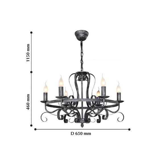F-Promo 2162-6P, люстра подвесная, D650xH460/1160, 6xE14x40W, excluded, изображение 4