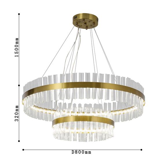 Favourite 4012-12P, подвесная люстра, D800xH320/1820, LEDx40W + LEDx20W, 4800LM, 3000-6000K, included, remote control, изображение 3