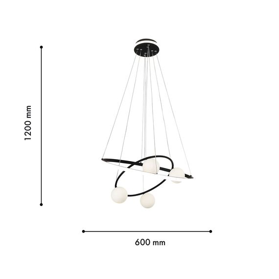 F-Promo 4183-6P, подвесная люстра, D600xH150/1200, 4xG9LEDx10W, excluded + LEDx70W + LEDx20W, 4050LM, 3000-6000K, included, remote control, изображение 3