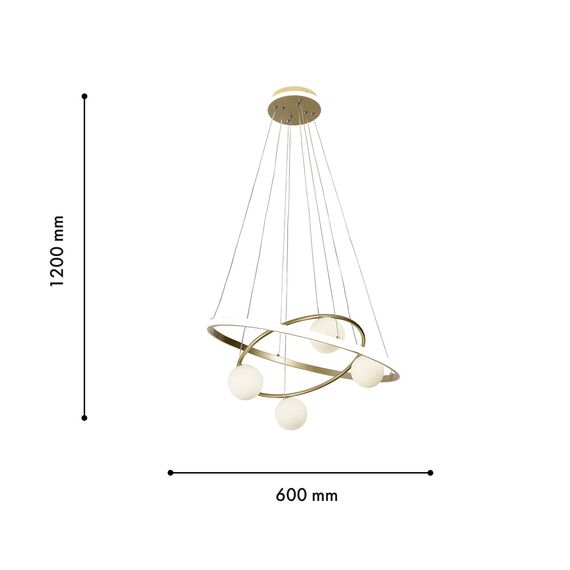 F-Promo 4185-6P, подвесная люстра, D600xH150/1200, 4xG9LEDx10W, excluded + LEDx70W + LEDx20W, 4725LM, 3000-6000K, included, remote control, изображение 3