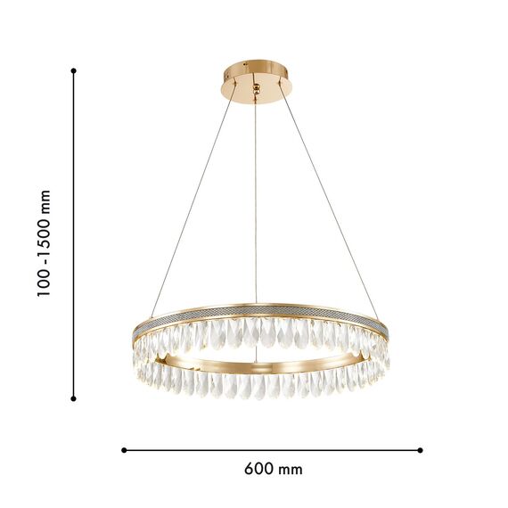 Favourite 4207-6P, подвесная люстра, D600xH100/1500, LEDx31W, 3100LM, 3000K, included, изображение 3