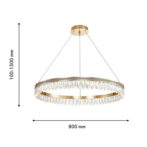 Favourite 4207-8P, подвесная люстра, D800xH100/1500, LEDx43W, 4300LM, 3000K, included, изображение 3