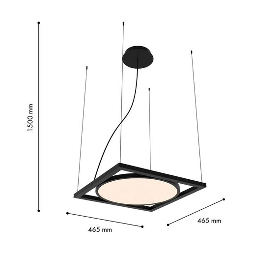 Favourite 4637-1P, подвес, L460xW460xH500/1500, LEDx30W, 2625LM, 4000K, IP20, included, изображение 2