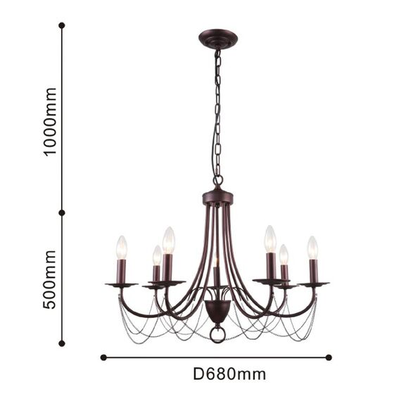F-Promo 2590-7P, подвесная люстра, D680xH500/1500, 7xE14x40W, excluded, изображение 3