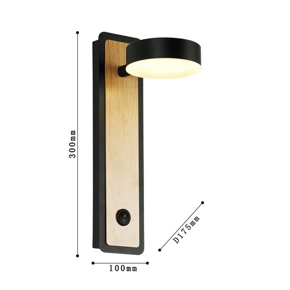 Favourite 2899-1W, настенный светильник, D175xW100xH300, 1xLEDx5W, 400LM, 3000K, included, switch, изображение 3
