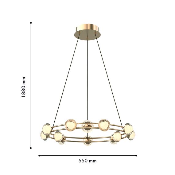 Favourite 4382-12P, подвесная люстра, D550xH1880, 12xLEDx3.3W, 2800LM, 4000K, CRI>90, included, изображение 3