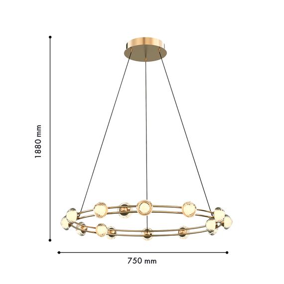Favourite 4382-15P, подвесная люстра, D750xH1880, 15xLEDx3.6W, 3850LM, 4000K, CRI>90, included, изображение 3
