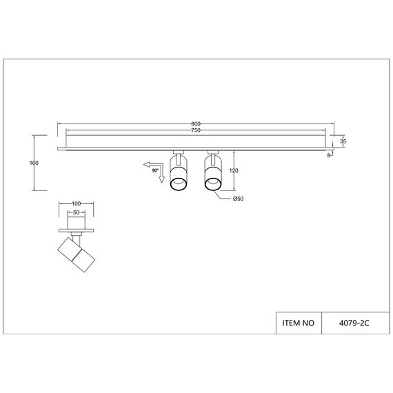 Favourite 4079-2C, потолочный светильник, L800xW100xH160, LEDx45W, 1500-3000LM, 3000-6000K, included, remote control, изображение 8