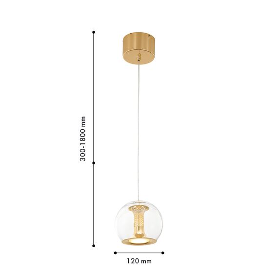 Favourite 4336-1P, подвес, D120xH300/1800, LEDx7W, 560LM, 4000K, included, изображение 2